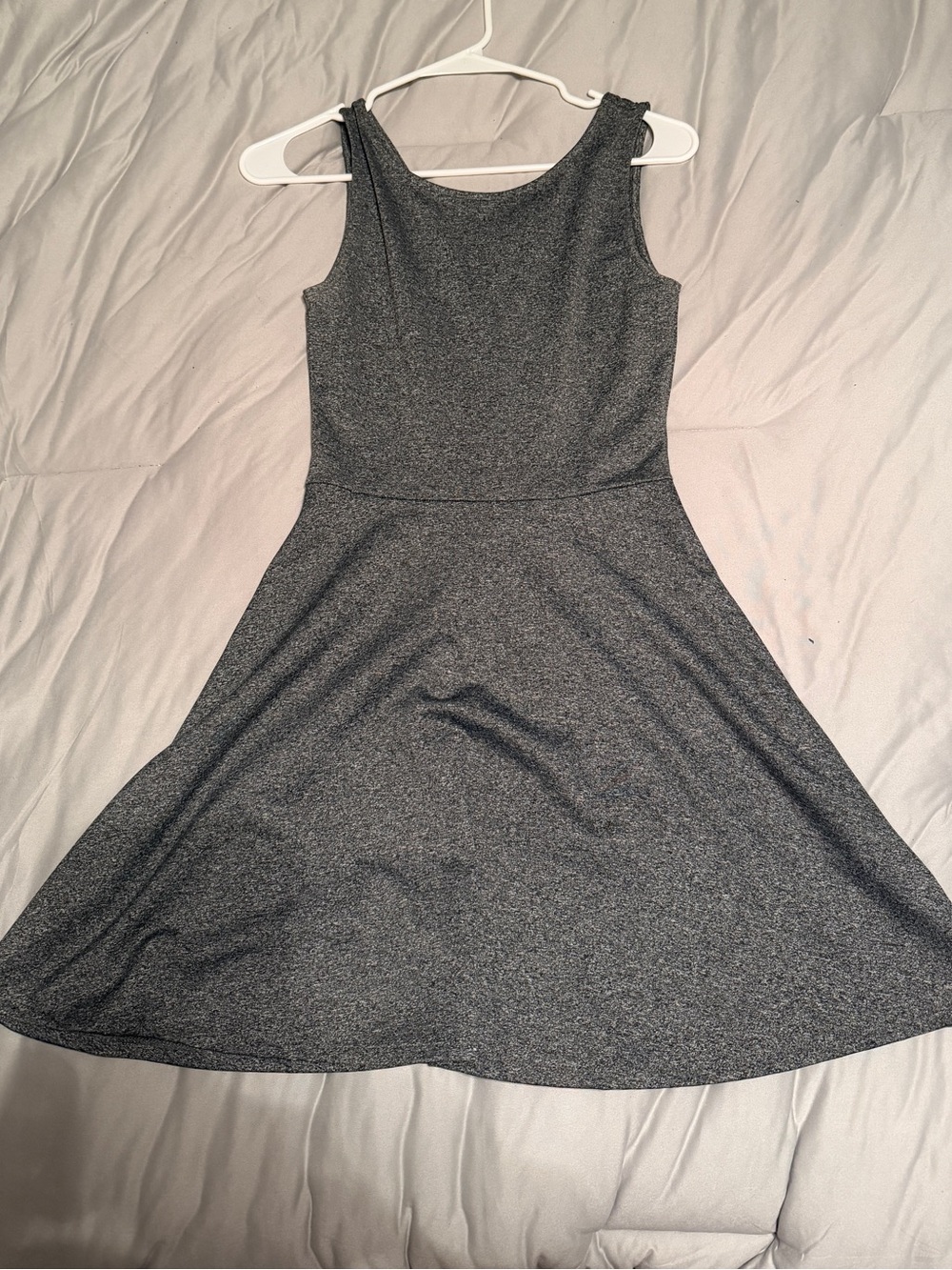 H&M Gray Sleeveless Fit & Flare Mini Dress
